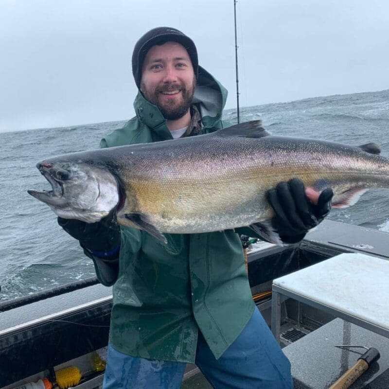 Thomas Kraft catches King Salmon in Sitka, AK with Angling Unlimited