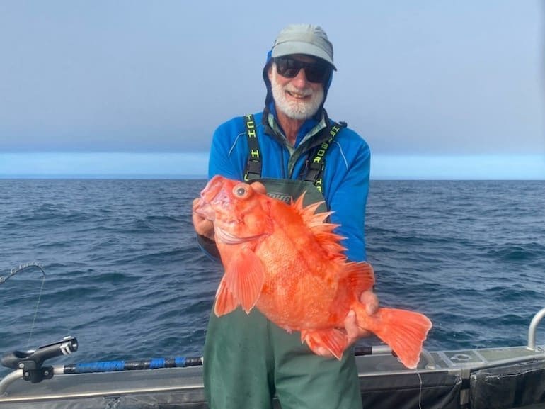 John Holder with Banded Rockfish in Sitka, AK