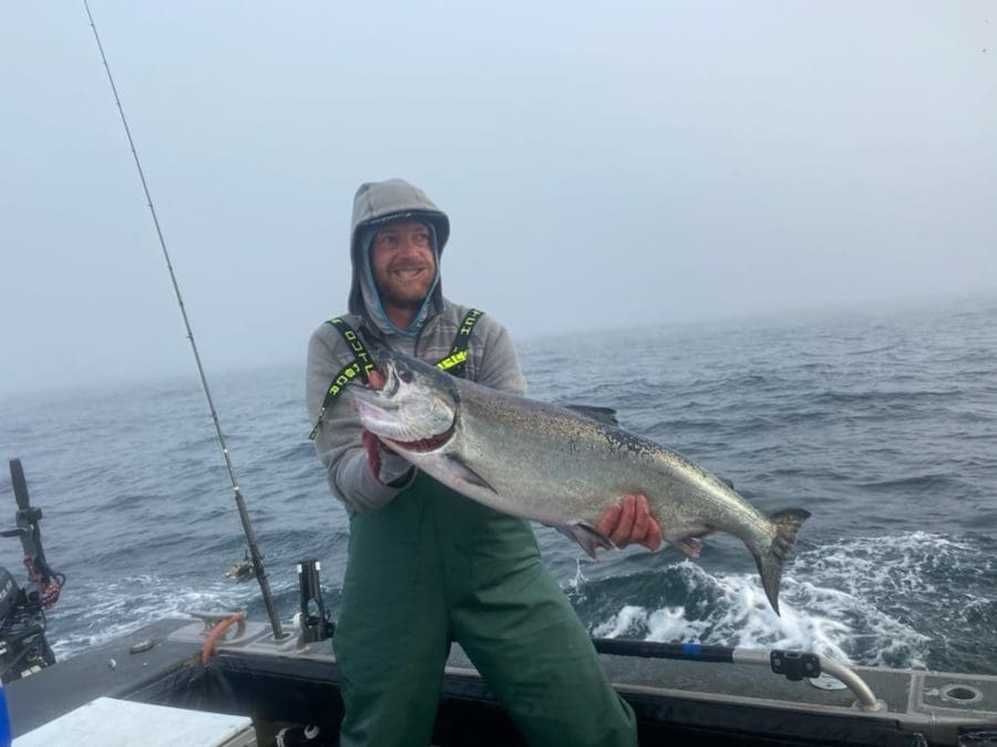 Paul Holder with a nice King Salmon in Sitka, AK with Angling Unlimited