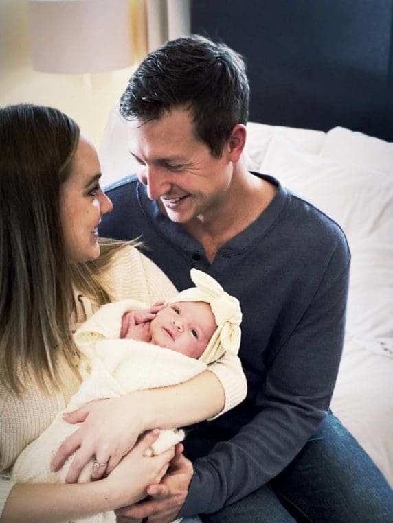 Spencer and Alli Chute with newborn Lauren Kay