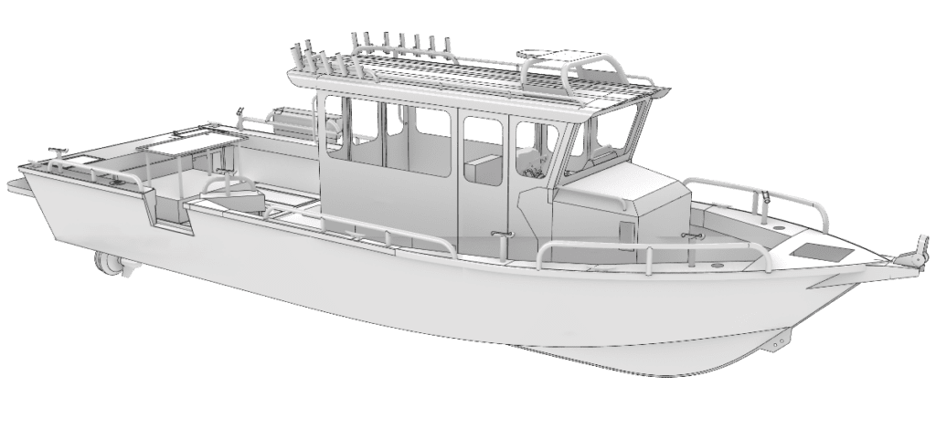Angling Unlimited charter fishing boat mock-up