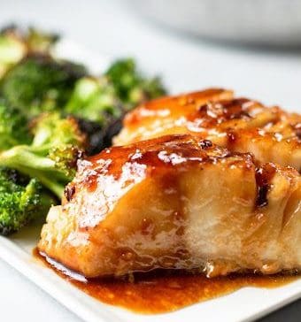 Honey Garlic Black Cod with Broccoli
