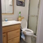 Bathroom of a waterview suite in Sitka, Alaska