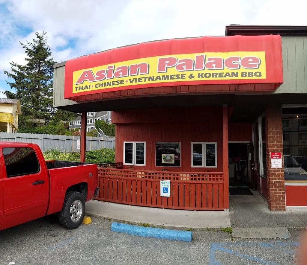 Outside of the Asain Palace restaurant in Sitka, Alaska