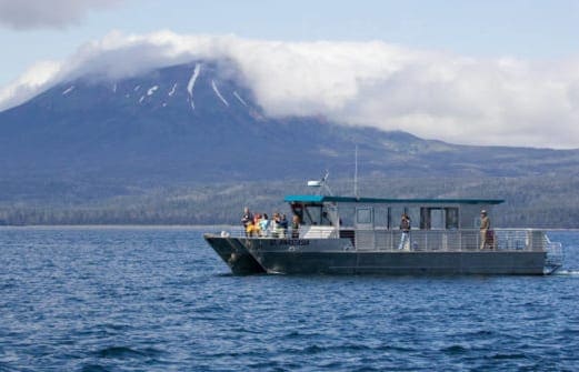 A charter boat explores Sitka, Alaska