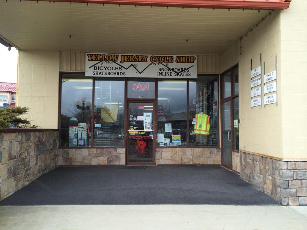 Exterior of Yellow Jacket Cycle Shop in Sitka, Alaska